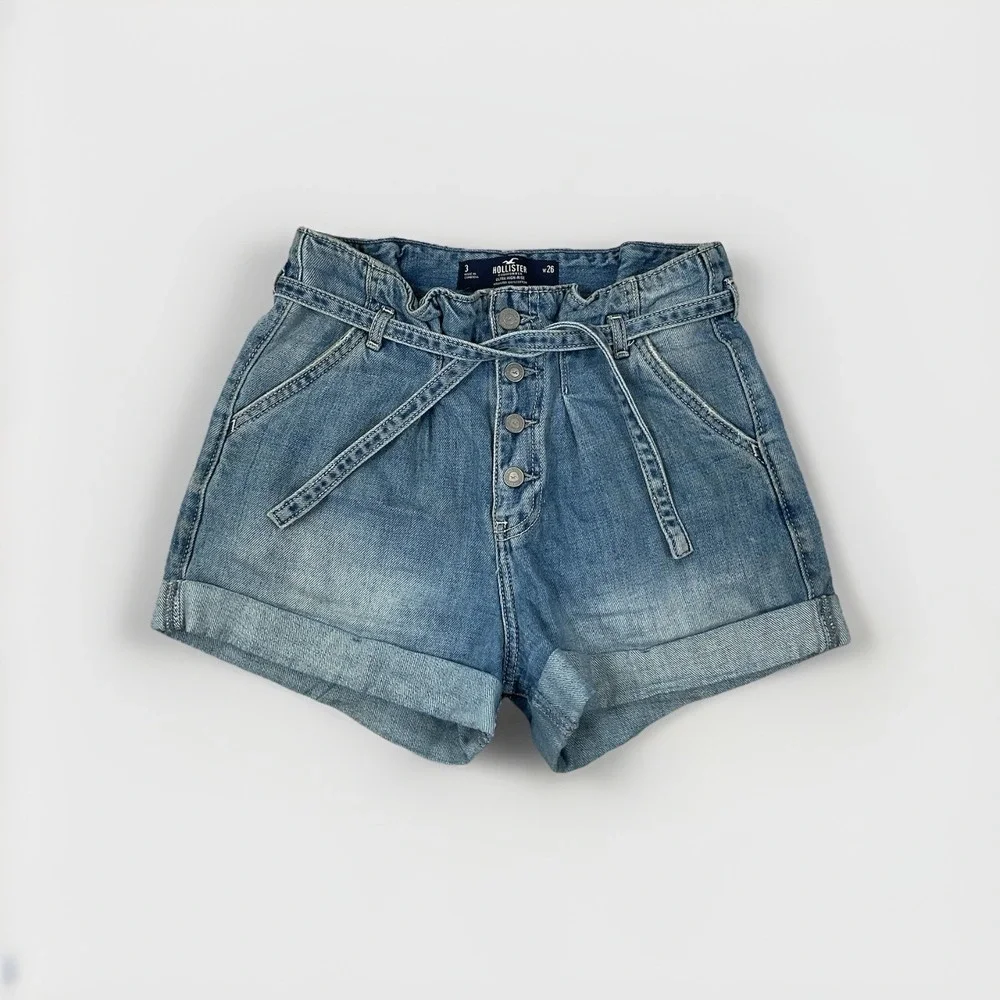 Hollister Curvy Ultra High-Rise Mom‎ Shorts Womens 3
